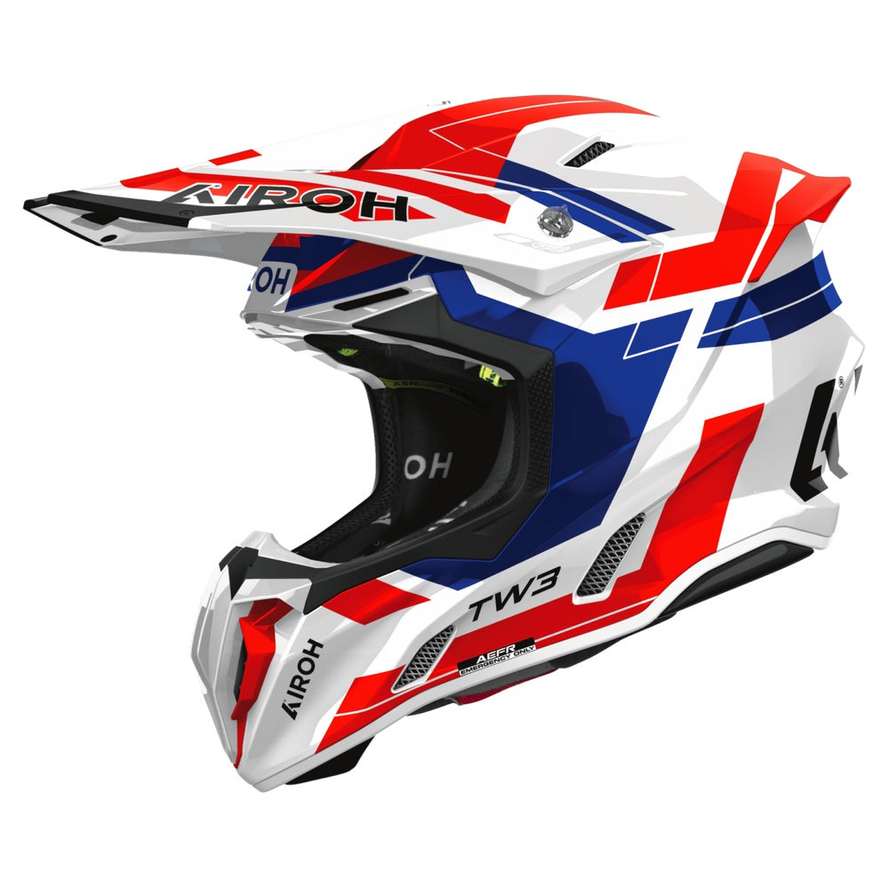 Airoh Twist 3 Adult MX Helmet - Dynasty Red/Blue Gloss