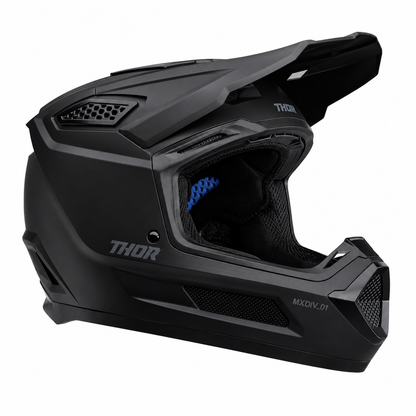Thor Fleet Adult MX Helmet - Blackout Matt Black