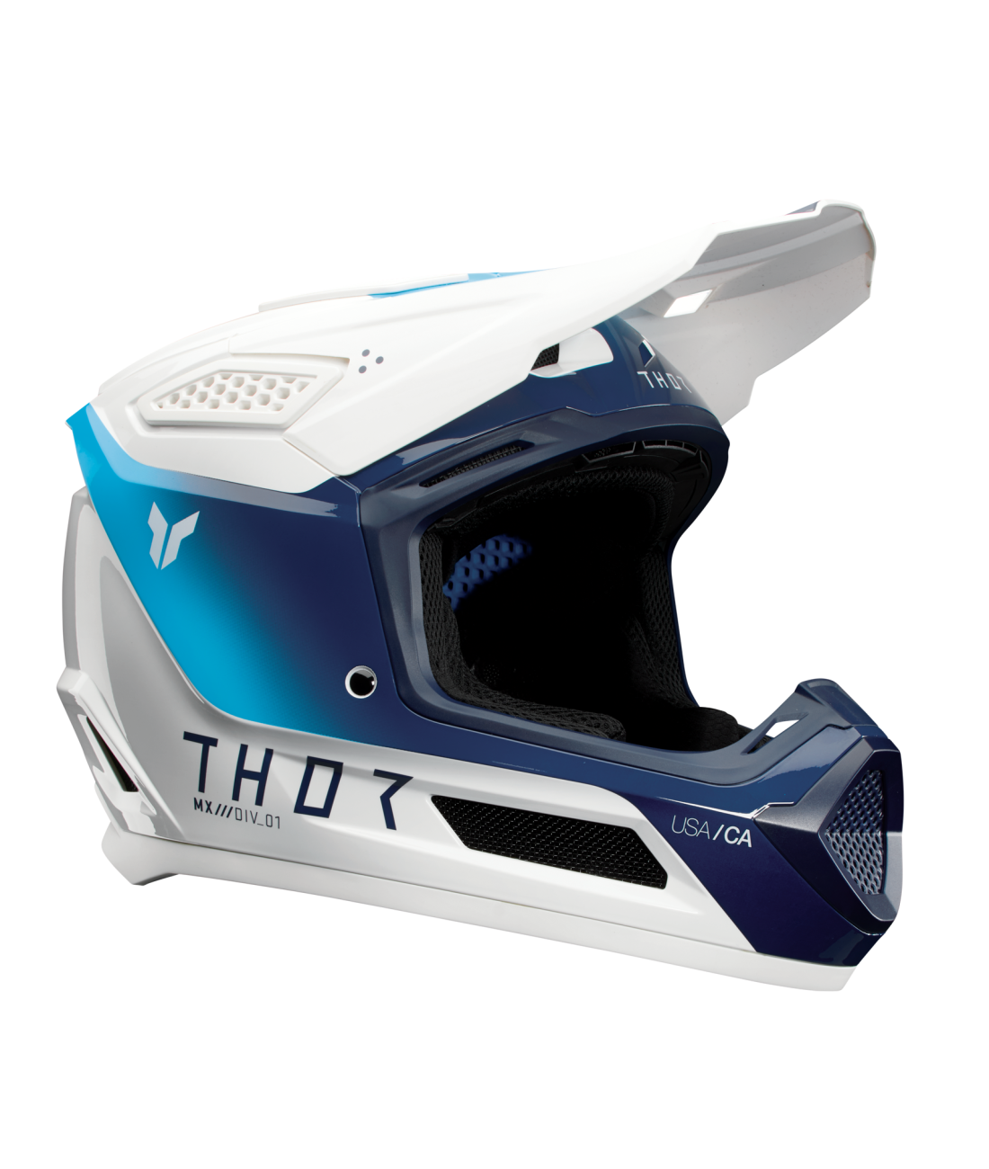 Thor Fleet Youth MX Helmet - Storm White Navy