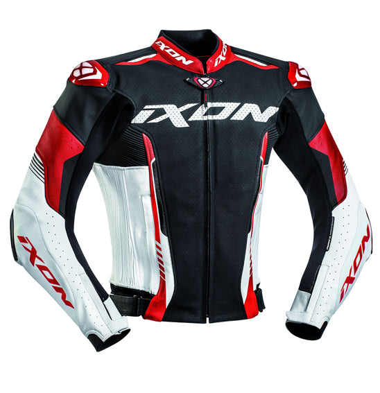 Ixon Vortex 2 Leather Sports Jacket - Black/White/Red