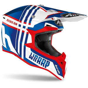Airoh Wraap Youth MX Helmet - Broken Red / Blue