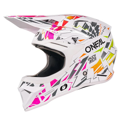 Oneal 1SRS Youth MX Helmet - Stixx White / Multi