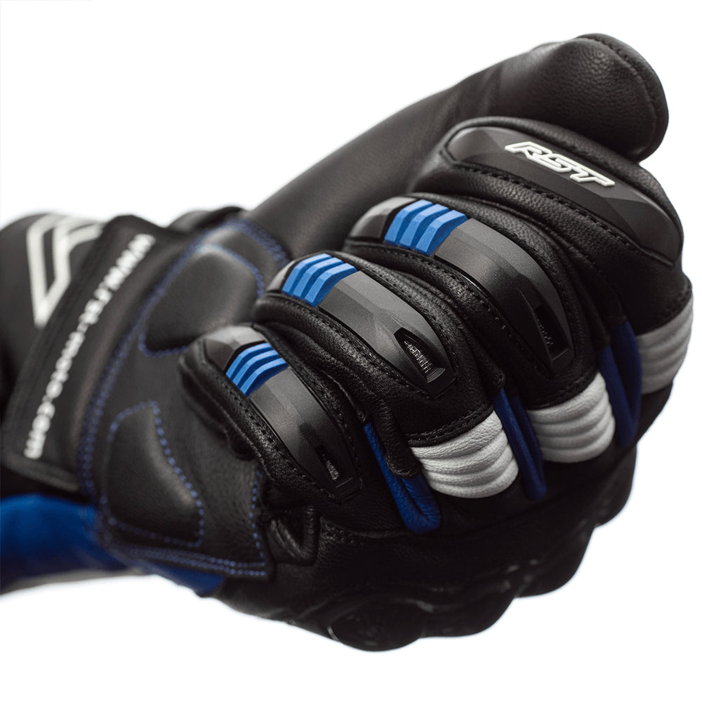 RST PILOT CE LEATHER GLOVE [BLACK BLUE WHITE] 5