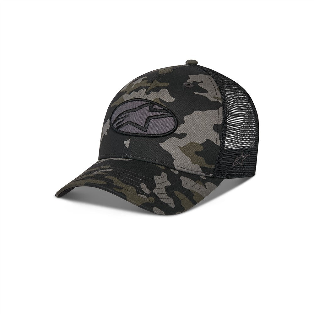 Alpinestars Oblique Camo Trucker Hat - Black Camo / Black