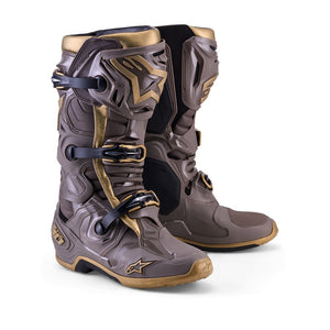 Alpinestars Tech-10 Limited Edition Air Gold MX Boots - Earth Brown / Gold