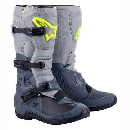 Alpinestars Tech-3 Adult MX Boots - Dark Gray / Light Gray / Black