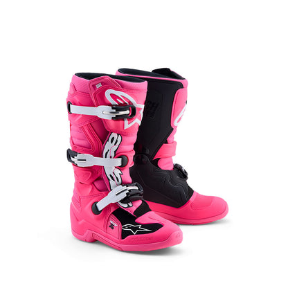 Alpinestars Tech-7S Youth MX Boots - Pink Fluoro / Black / White
