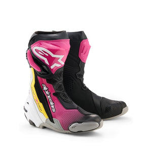 Alpinestars Supertech R Boots - Black / Magenta / White / Yellow Fluoro