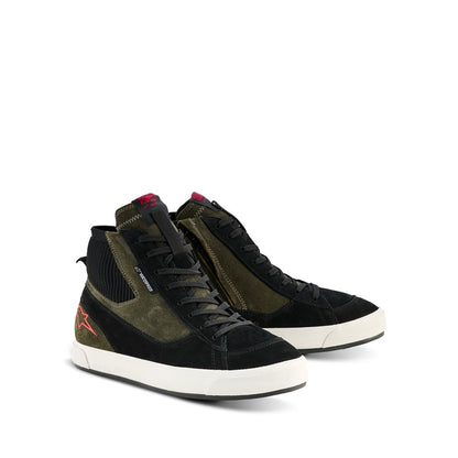 Alpinestars Stated Waterproof Riding Shoes - Military Green / Black / Off White