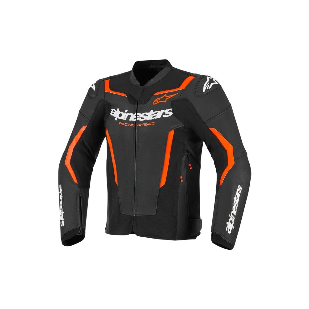 Alpinestars GP Force V2 Leather Jacket - Black / Red Fluoro