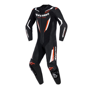 Alpinestars GP Force V2 Leather Suit - Black / White / Red Fluoro