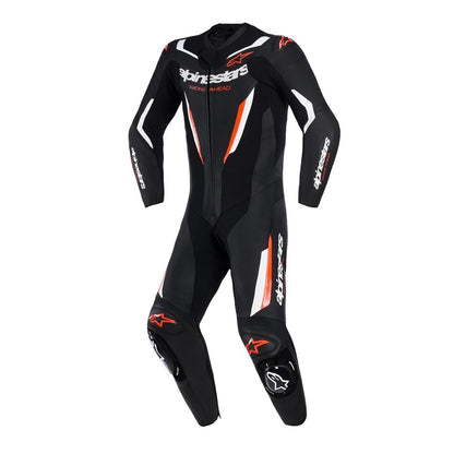 Alpinestars GP Force V2 Leather Suit - Black / White / Red Fluoro