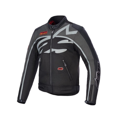 Alpinestars Axton Leather / Textile Jacket - Black / Anthracite / Red / Tangerine