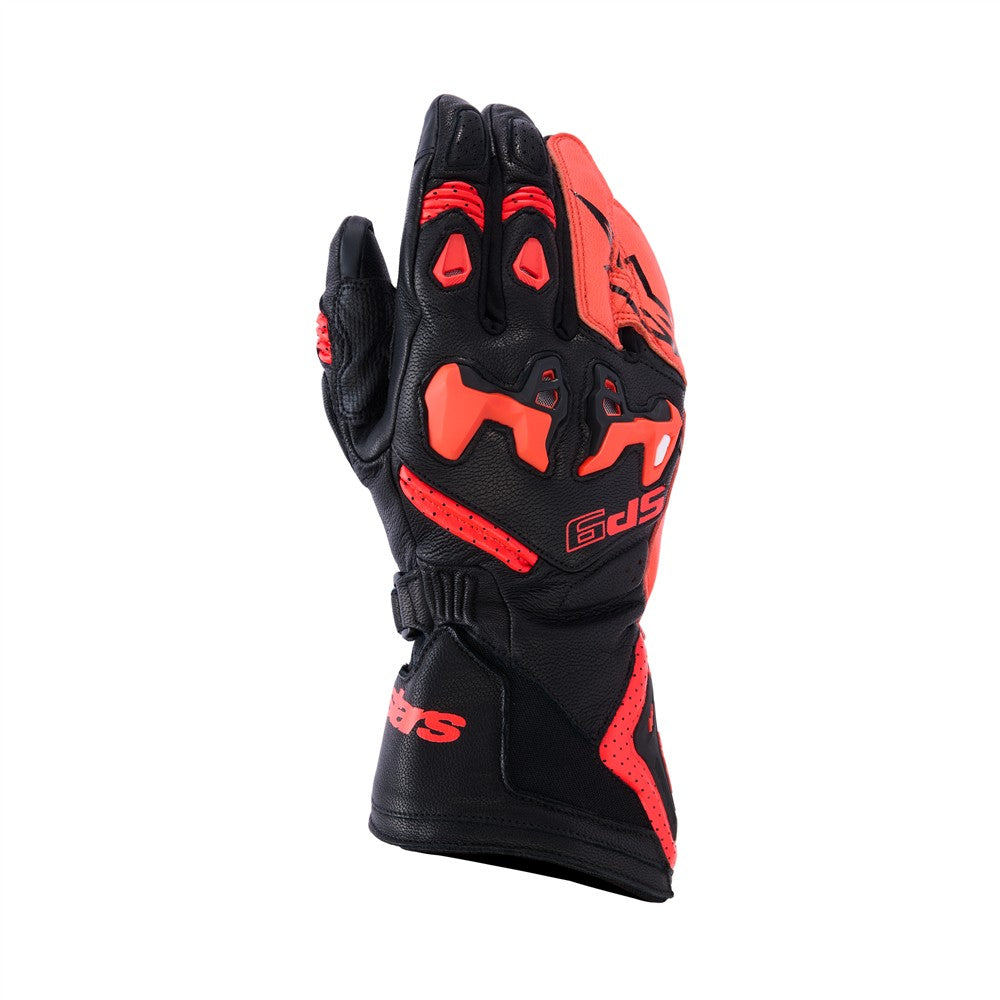 Alpinestars SP-9 Gloves - Black / Red Fluoro