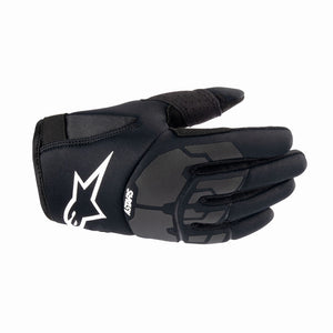 Black glove with a logo on a white background