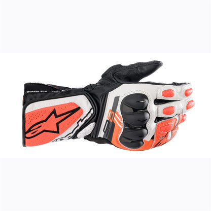 Alpinestars SP-8 V3 Gloves - Black / White / Red Fluoro