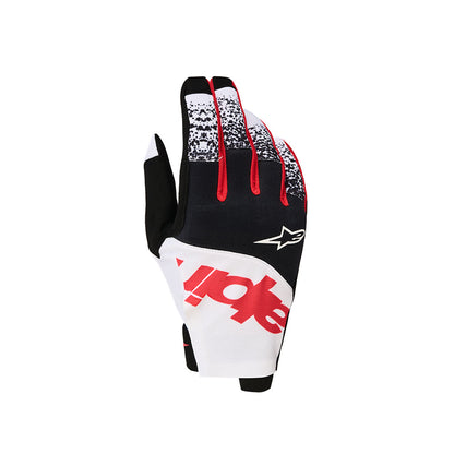 Alpinestars Techstar Adult MX Gloves - Black / White / Red Fluoro