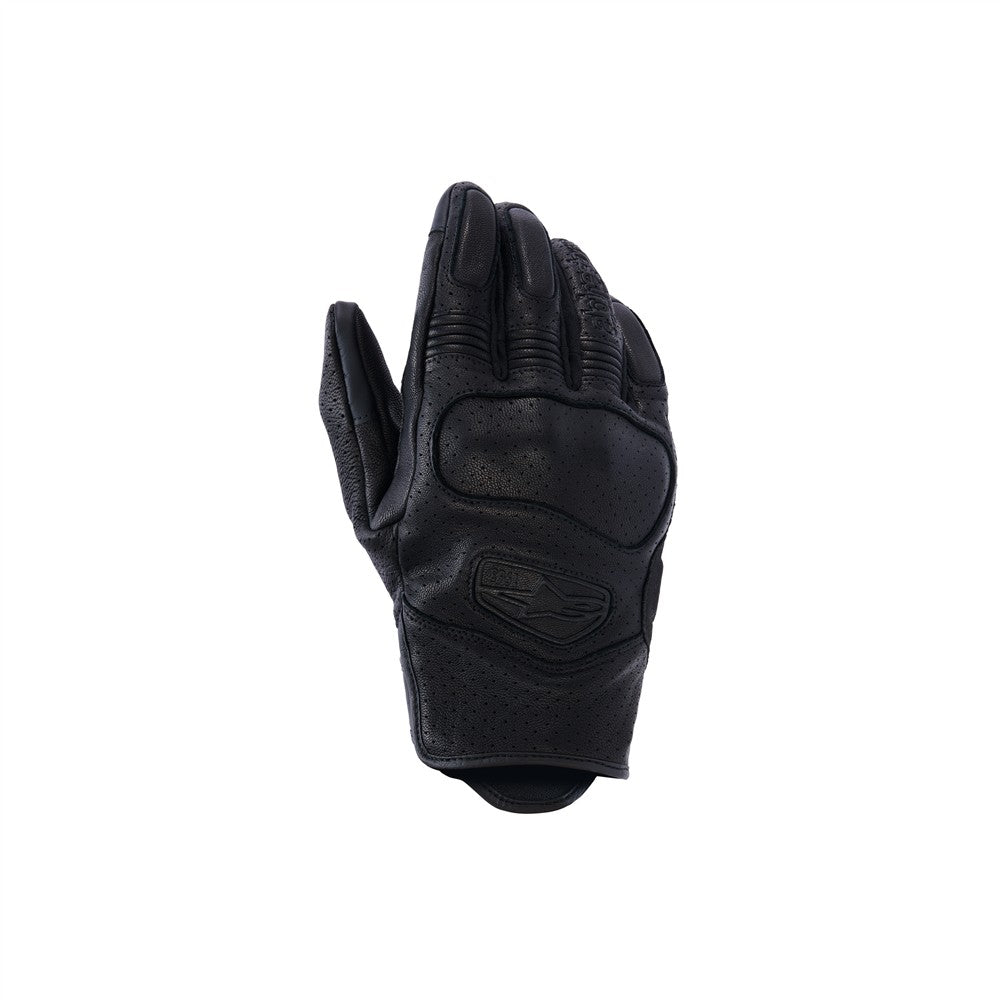 Alpinestars Mustang V3 Leather Gloves - Black / Black