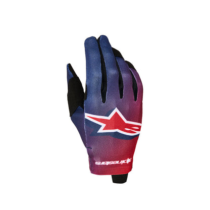 Alpinestars Radar Adult MX Gloves - Fire Red / Deep Blue
