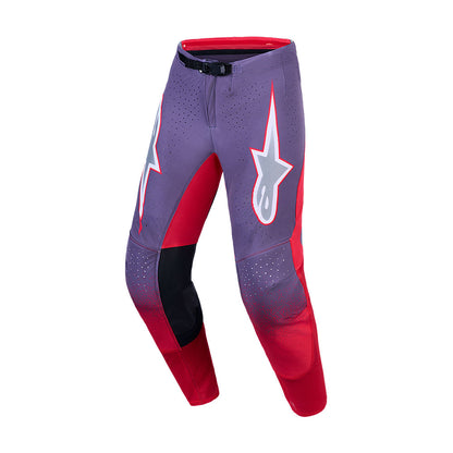 Alpinestars Supertech Adult MX Pants - AFD Hiten Graystone / Red Fluoro / Light Lilac