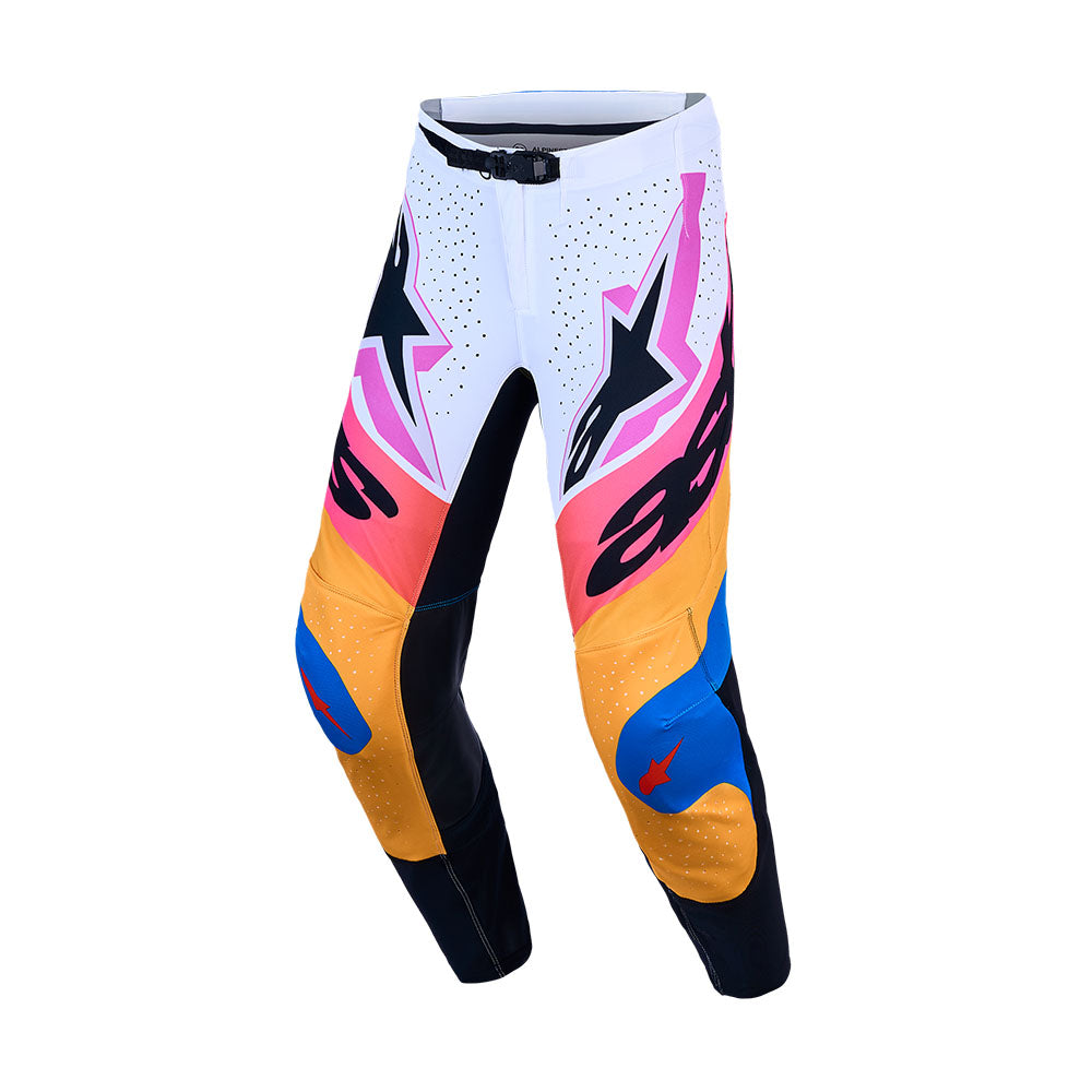 Alpinestars Supertech Adult MX Pants - Dyna White / Blithe Blue / Black / Purple