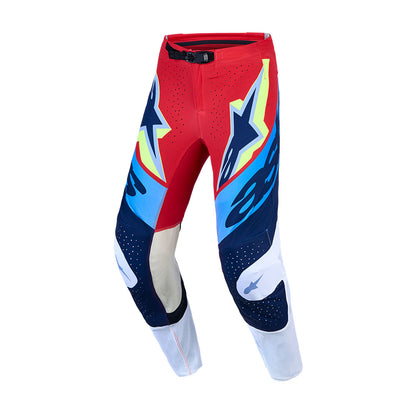 Alpinestars Supertech Adult MX Pants - Dyna Fire Red / White / Navy / Blue