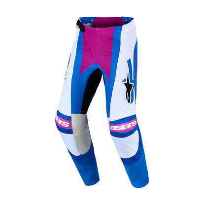 Alpinestars Techstar Adult MX Pants - Maven White / Hot Coral / Blithe Blue