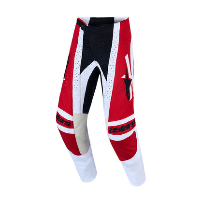Alpinestars Techstar Adult MX Pants - Maven Fire Red / White / Lavender / Black