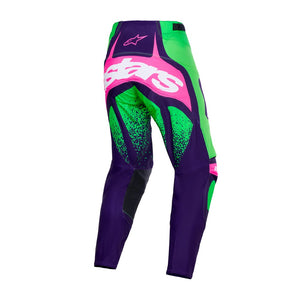 Alpinestars Techstar Adult MX Pants - Nomur Deep Purple / Green / Pink Fluoro