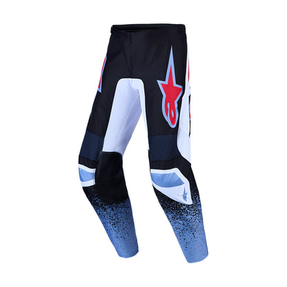 Alpinestars Fluid Adult MX Pants - Drag Black / White / Light Blue / Red Fluoro