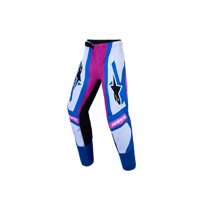 Alpinestars Supertech Youth Pants - Maven White / Hot Coral / Blithe Blue