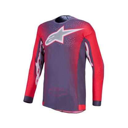 Alpinestars Supertech Adult MX Jersey - AFD Hiten Graystone / Red Fluoro / Light Lilac