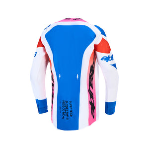 Alpinestars Supertech Adult MX Jersey - Dyna White / Blithe Blue / Black / Purple