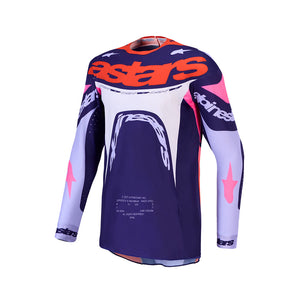 Alpinestars Supertech Adult MX Jersey - Dyna Light Violet / Deep Purple / Pink Fluoro