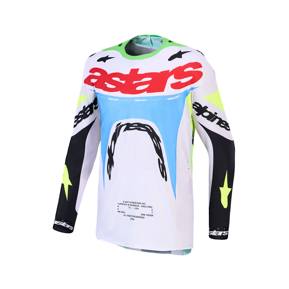 Alpinestars Supertech Adult MX Jersey - Dyna Light Lilac / Green Fluoro / Black