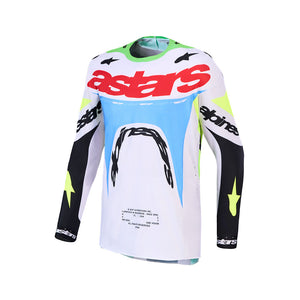 Alpinestars Supertech Adult MX Jersey - Dyna Light Lilac / Green Fluoro / Black