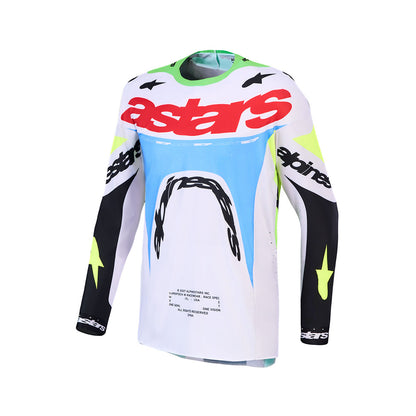 Alpinestars Supertech Adult MX Jersey - Dyna Light Lilac / Green Fluoro / Black