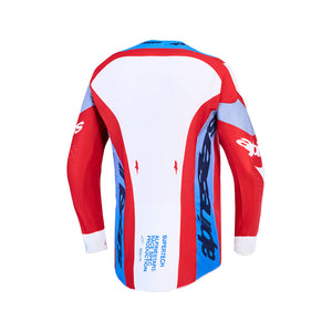Alpinestars Supertech Adult MX Jersey - Dyna Fire Red / White / Navy / Blue
