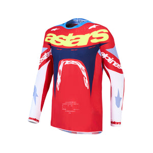 Alpinestars Supertech Adult MX Jersey - Dyna Fire Red / White / Navy / Blue