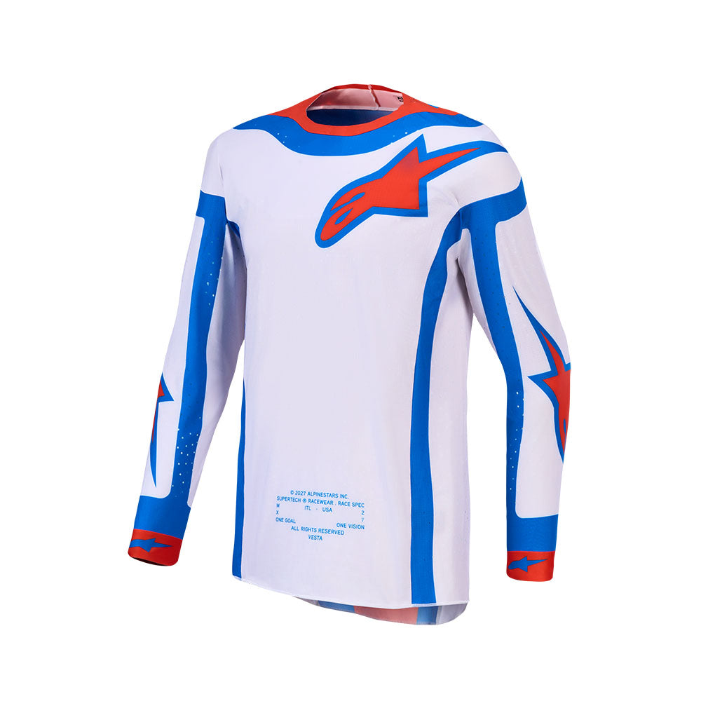 Alpinestars Supertech Adult MX Jersey - Vesta Light Lilac / Cardinal Red