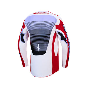 Alpinestars Techstar Adult MX Jersey - Maven Fire Red / White / Lavender / Black