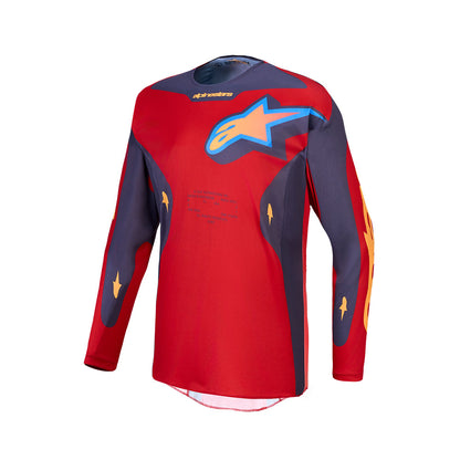 Alpinestars Racer Adult MX Jersey - Hunt Fire Red / Graystone / Hot Coral