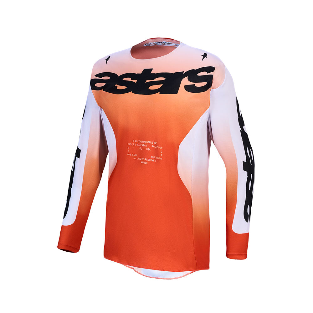 Alpinestars Racer Adult MX Jersey - Amber Cardinal Red / Light Lilac / Black