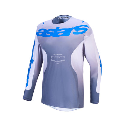 Alpinestars Racer Adult MX Jersey - Amber Ash Gray / Light Lilac / UCLA Blue