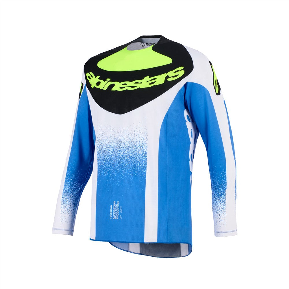 Alpinestars Techstar Adult MX Jersey - Knif UCLA Blue / Black / Yellow Fluoro