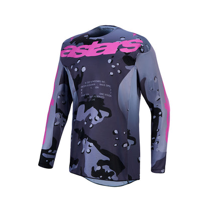 Alpinestars Racer Adult MX Jersey - Lone Gray Camo / Purple