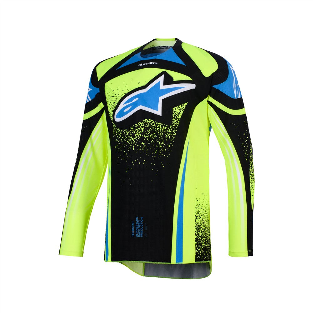 Alpinestars Techstar Adult MX Jersey - Nomur Dark Navy / Yellow Fluoro / UCLA Blue