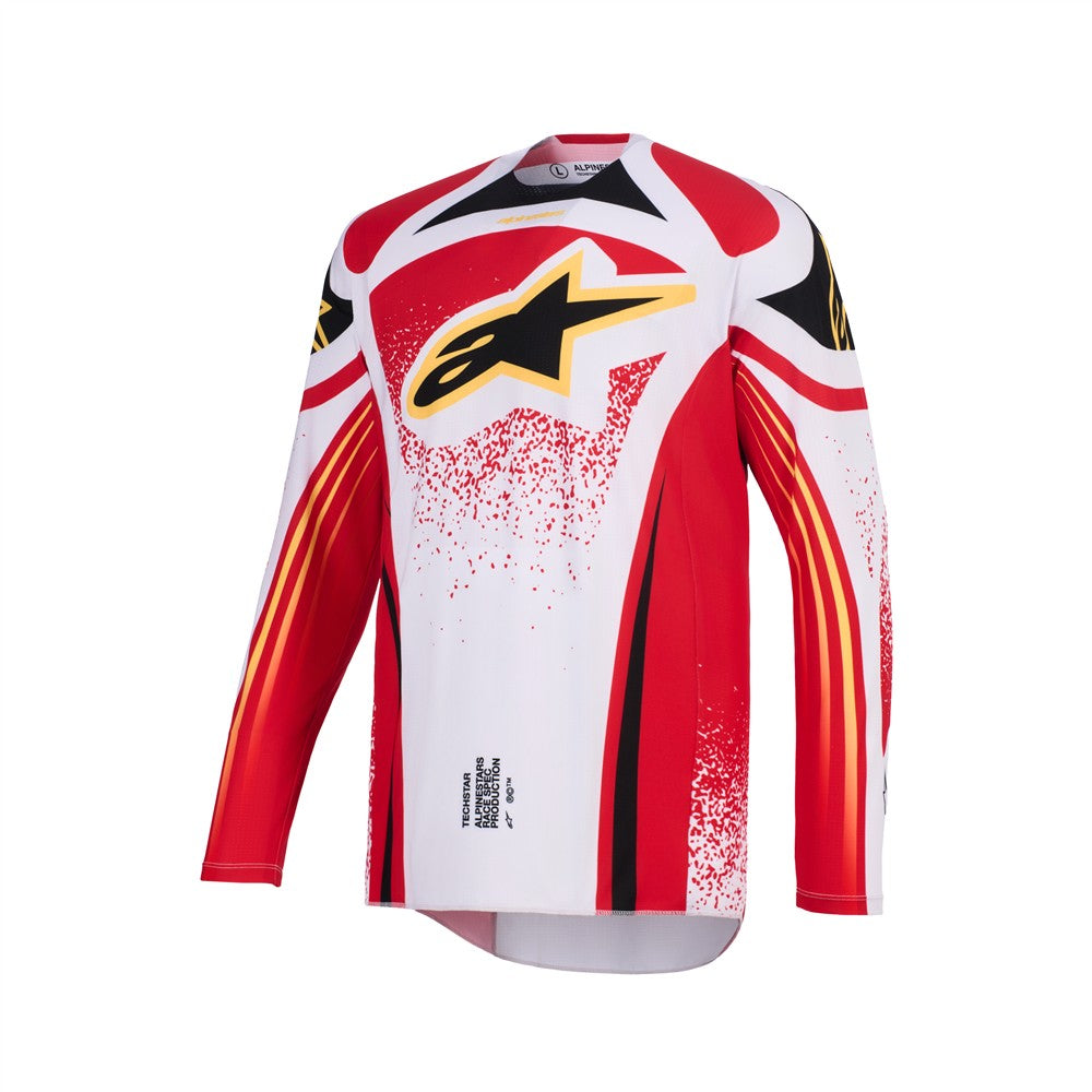 Alpinestars Techstar Adult MX Jersey - Nomur Light Gray / Red / Black