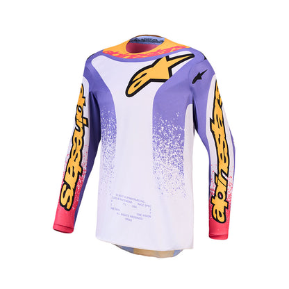 Alpinestars Fluid Adult MX Jersey - Drag Light Lilac / Blue Iris / Gold