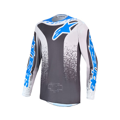 Alpinestars Fluid Adult MX Jersey - Drag Graystone / Light Lilac / UCLA Blue / Black